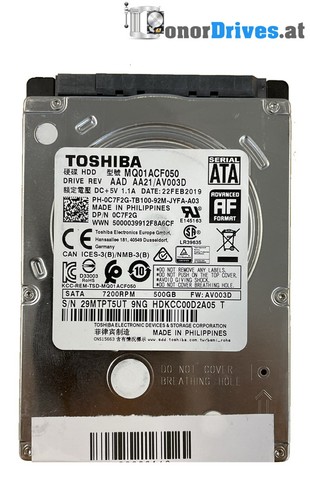 Toshiba - MQ01ACF050 - 500 GB - SATA - Pcb. G003235C*
