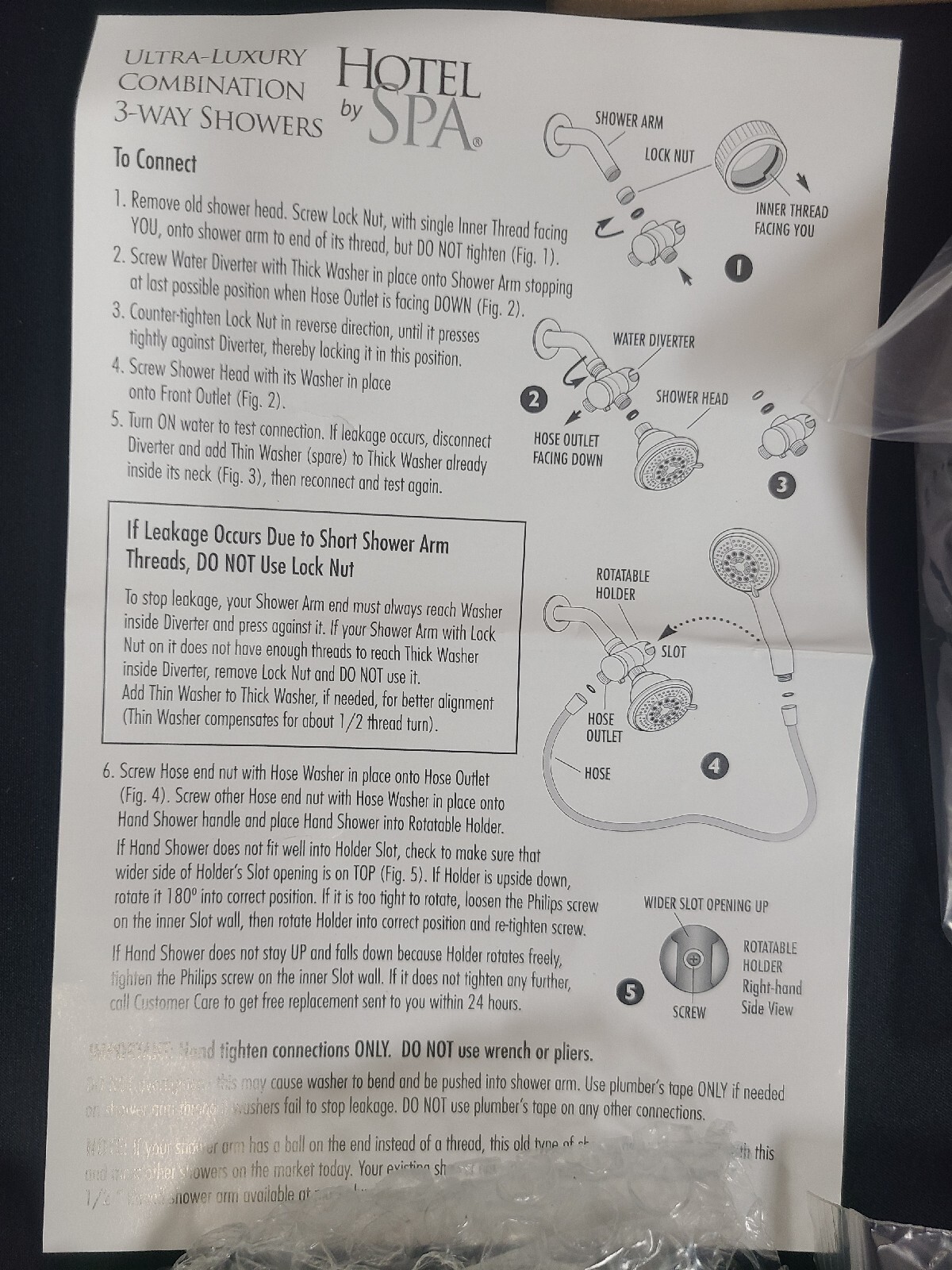 Hydroluxe 1433 24 Function 3Way Handheld Shower Head and Rain Shower