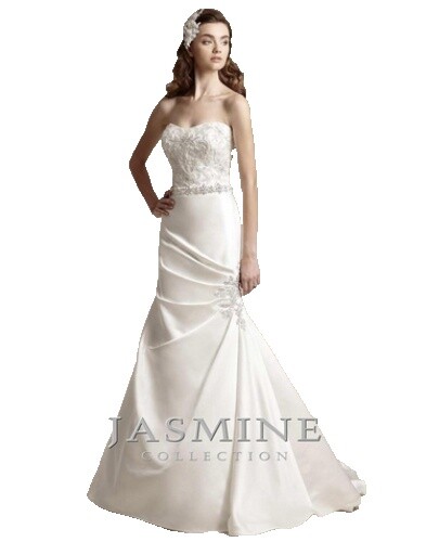 jasmine strapless satin corset dress House Of Cb Jasmine Strapless Satin Corset Dress in White