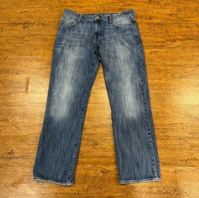 Mavi Jeans Blue Matt Casual Preppy Straight Leg Denim Trousers Pants Men's 36x32