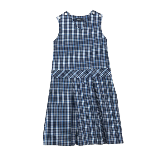 Parker Blue Plaid School Uniform Romper Dress Girls Sz 6 Pleated Skirt
