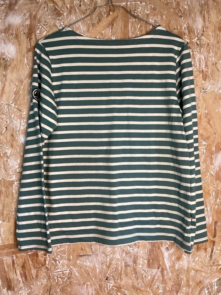 Marinière En Coton Vert Écru Neuve Petit Bateau 36/38 Femme - Photo 2/4