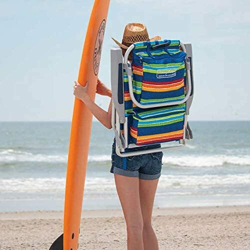 Tommy Bahama, Silla de Playa Mochila Aluminio | 5 Posiciones (Piña Tropical) - Imagen 8 de 21