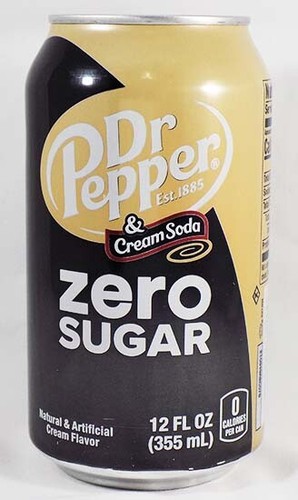 Dr. Pepper & Cream Soda Zero Sugar FULL 12oz 355ml Dose Limited Edition USA 2021 - Bild 2 von 4