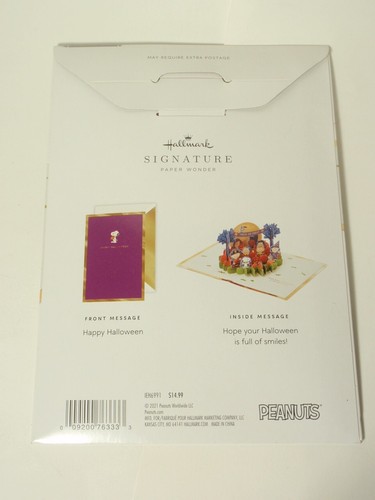 Lot 2 Hallmark Signature Wonder Halloween Peanuts Snoopy Pop Up Cards - Picture 3 of 3