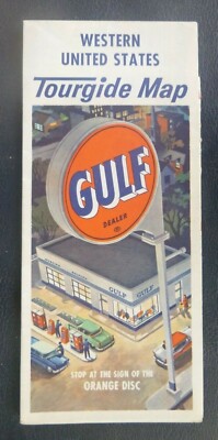 1959 Western United States  road map Gulf oil gas route 66 U.S. 30 40