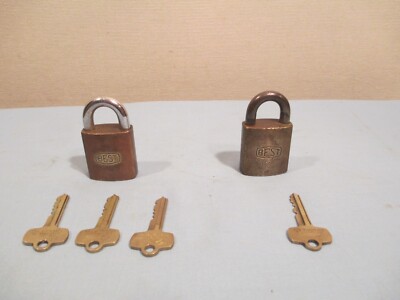 Vintage BEST Brass Padlocks (PAIR)