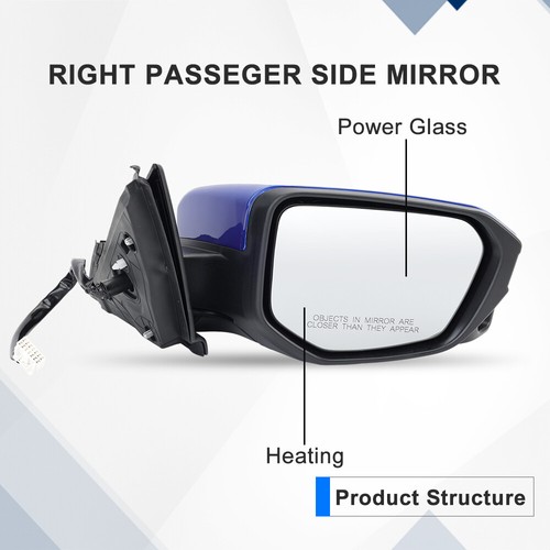 Blue Right Passenger Side Mirror 11Pin Heated Camera For Honda Civic 2016-2020 - Picture 2 of 11