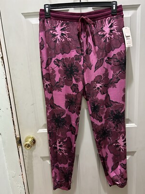 New!Secret Treasures Womens Velour Floral Sleep Jogger Pant. Size M(8-10). Soft!