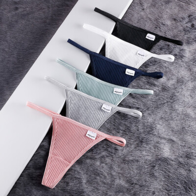 6 Pack Lot Sexy Women Panties Cotton G-string Thongs Underwear T back Lingeries