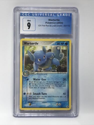 Graded CGC 9 MINT Pokemon WARTORTLE 50/112 EX Fire Red & Leaf Green 2004 TCG - Picture 1 of 5