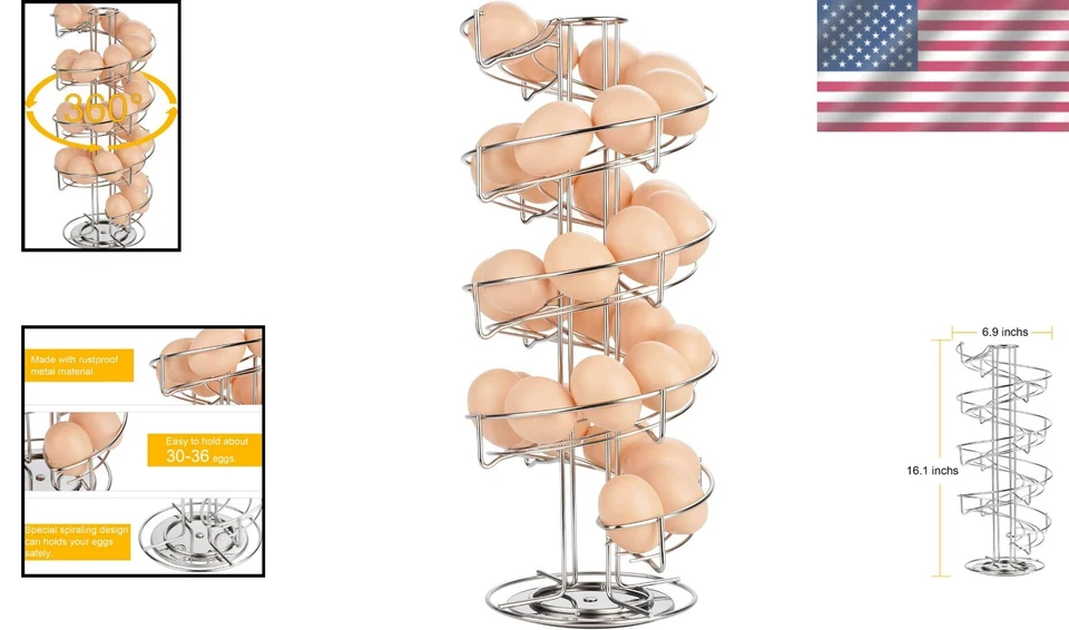 Durable Spiral Egg Storage Rack - Decorative Display for Modern Kitchens - Изображение 2 из 4