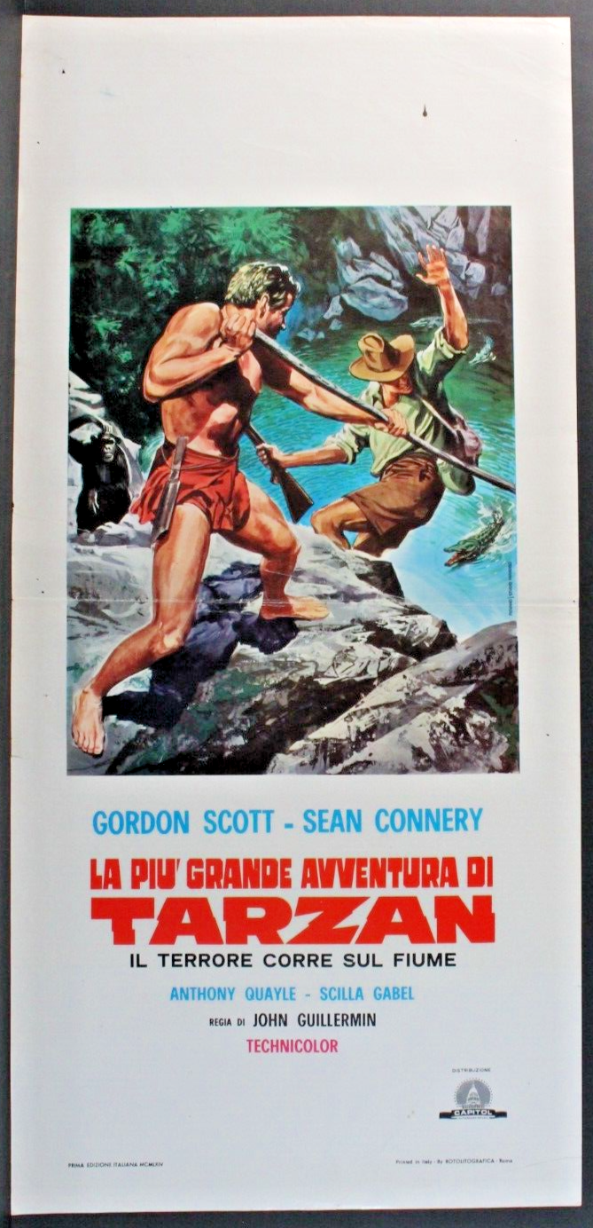Locandina originale film Il terrore corre sul fiume (1959) - Regia di John Guillermin
