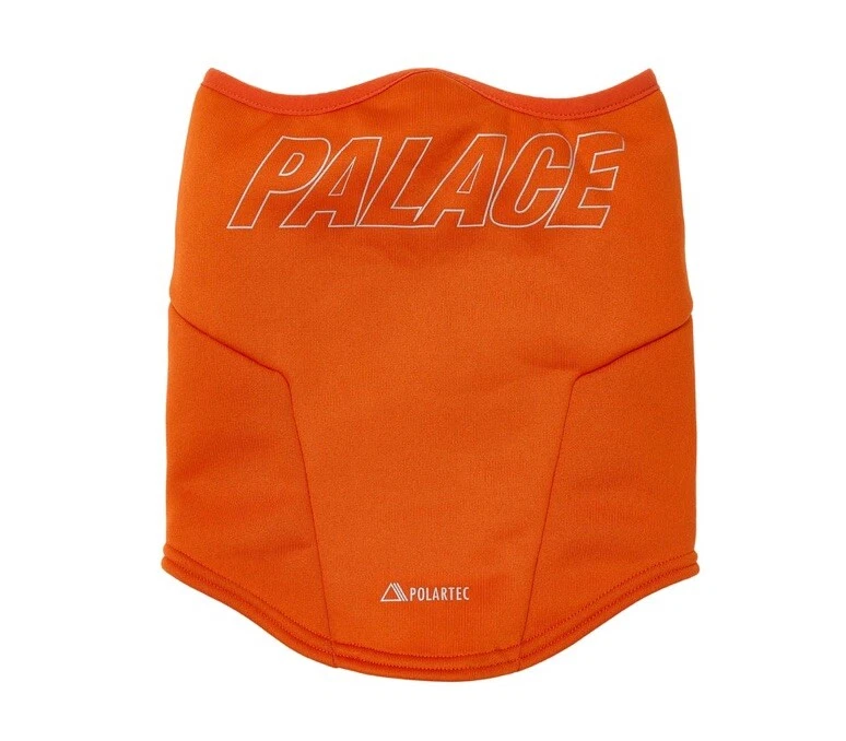 POLARTEC POWERSTRETCH FACE WARMER ORANGE Reflective Logo Ski Snowboard Winter