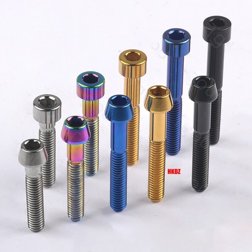 Cylinder/Conical M5 Titanium Bolts Inner Hex Head Flange Screws Motorcycle Refit - Picture 5 of 17