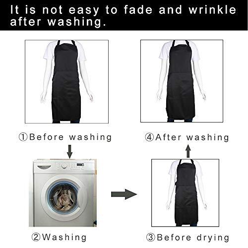 Adjustable Bib Apron with Long Ties for Women Men 18 Colors Chef Wine Red - Picture 3 of 7