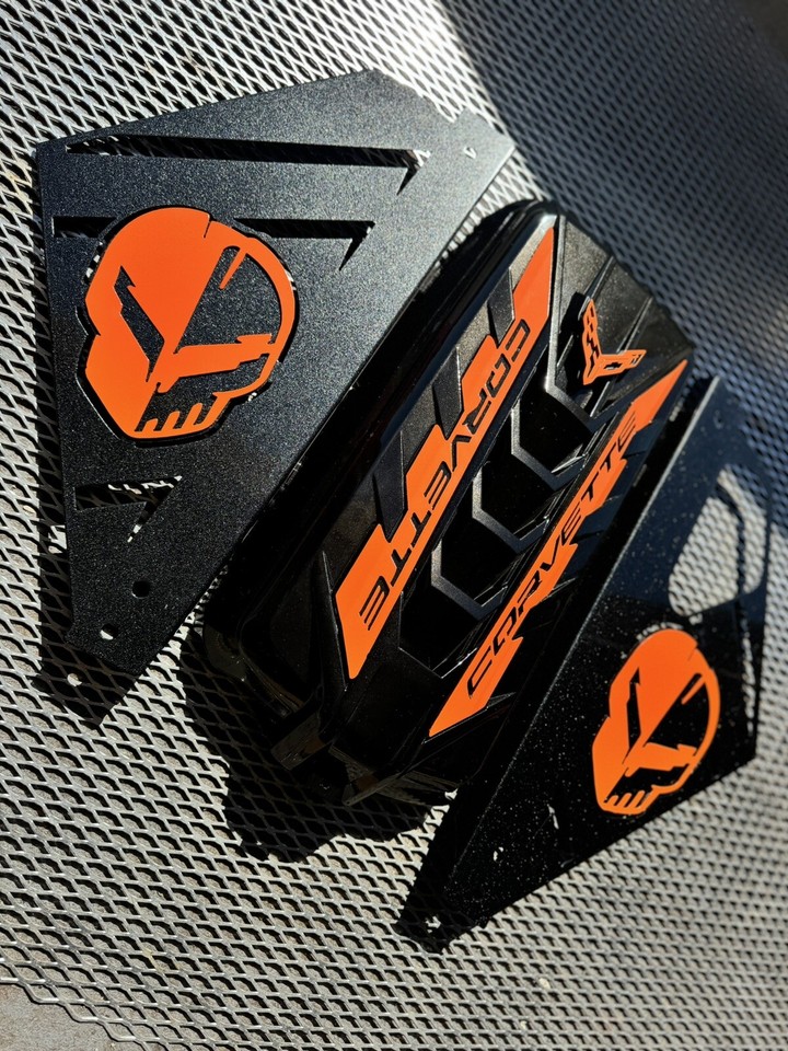 Engine Covers Panels For Corvette C8 20202024 ORANGE / CARBON FLASH eBay