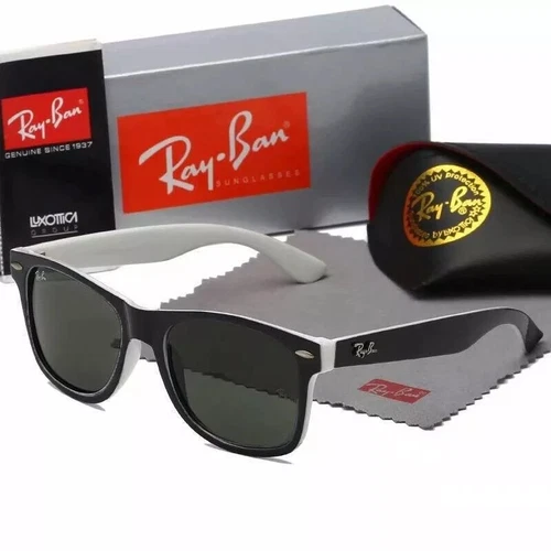 Unisex Adults 55-16 145mm Ray-Ban Justin 2140 Men's Sunglasses - Black/Blue UK - Picture 10 of 31