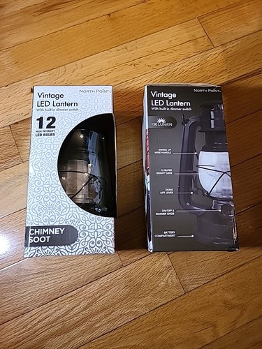 New Northpoint 12-LED Lantern Vintage Style, Black, 10 x 6 x 6 - Picture 2 of 9