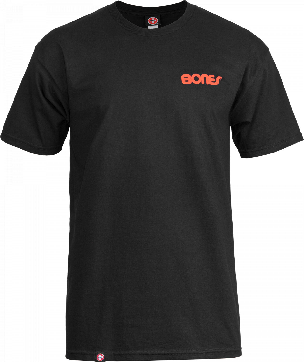 Powell Peralta BONES SWISS TEXT LOGO Skateboard T Shirt BLACK