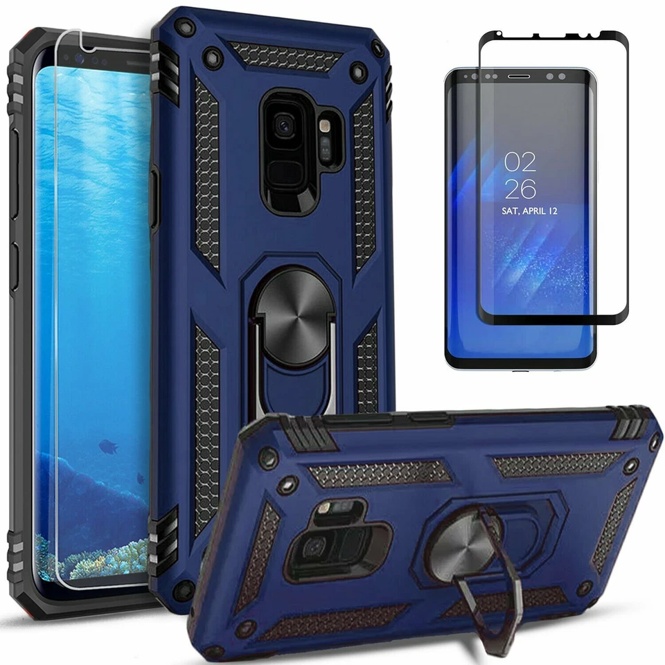 Funda con soporte para teléfono Samsung Galaxy S9 / S9 Plus + Protector de vidrio templado Foto 4 de 4