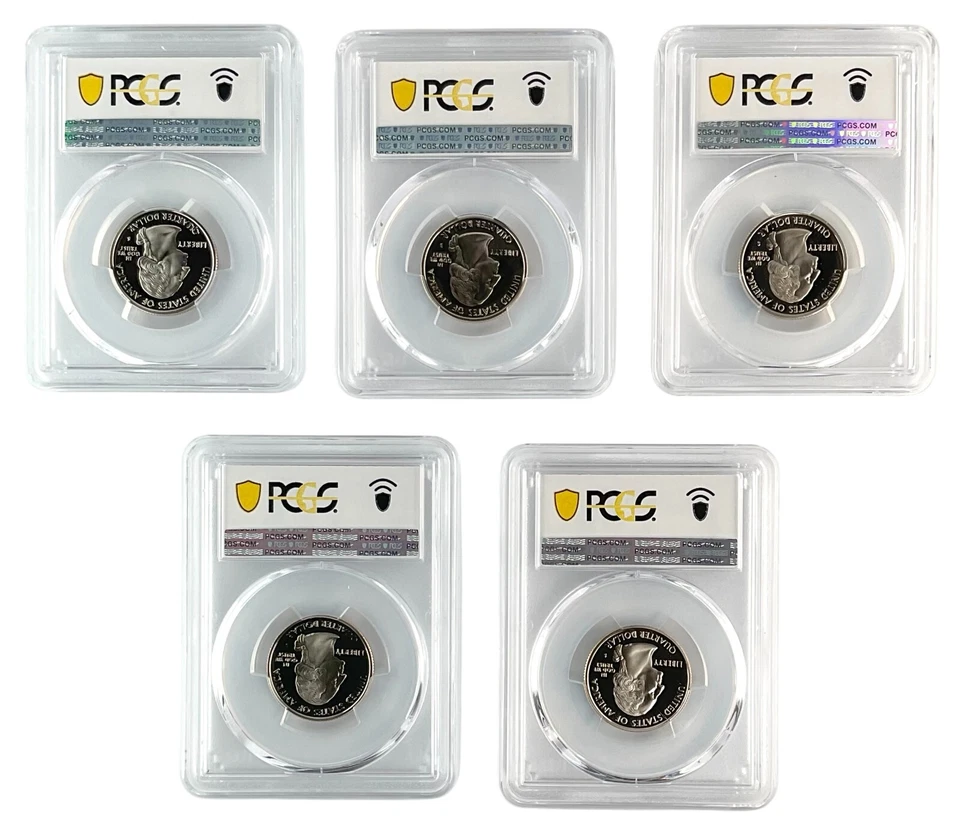 2000 S Clad Quarter 5 Coin Set PCGS PR69 DCAM - Made In USA Holder w/Case - Image 3 of 3