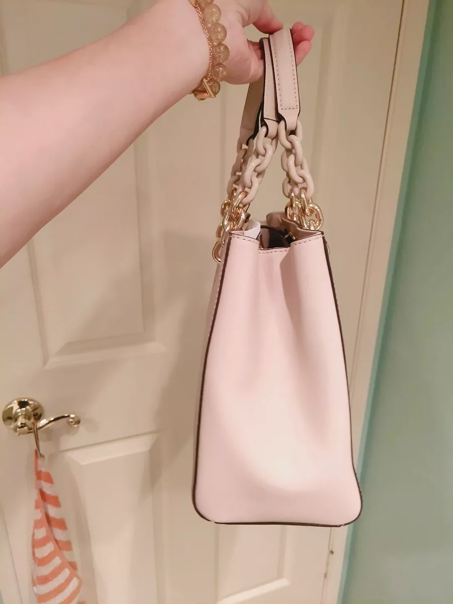 Michael Kors Cynthia Satchel soft pink chain bag leather triple compartment  $298