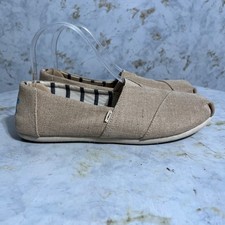 TOMS Alpargata Women's Sz 9 Shoes Beige Striped Lightweight Comfort Casual Flats