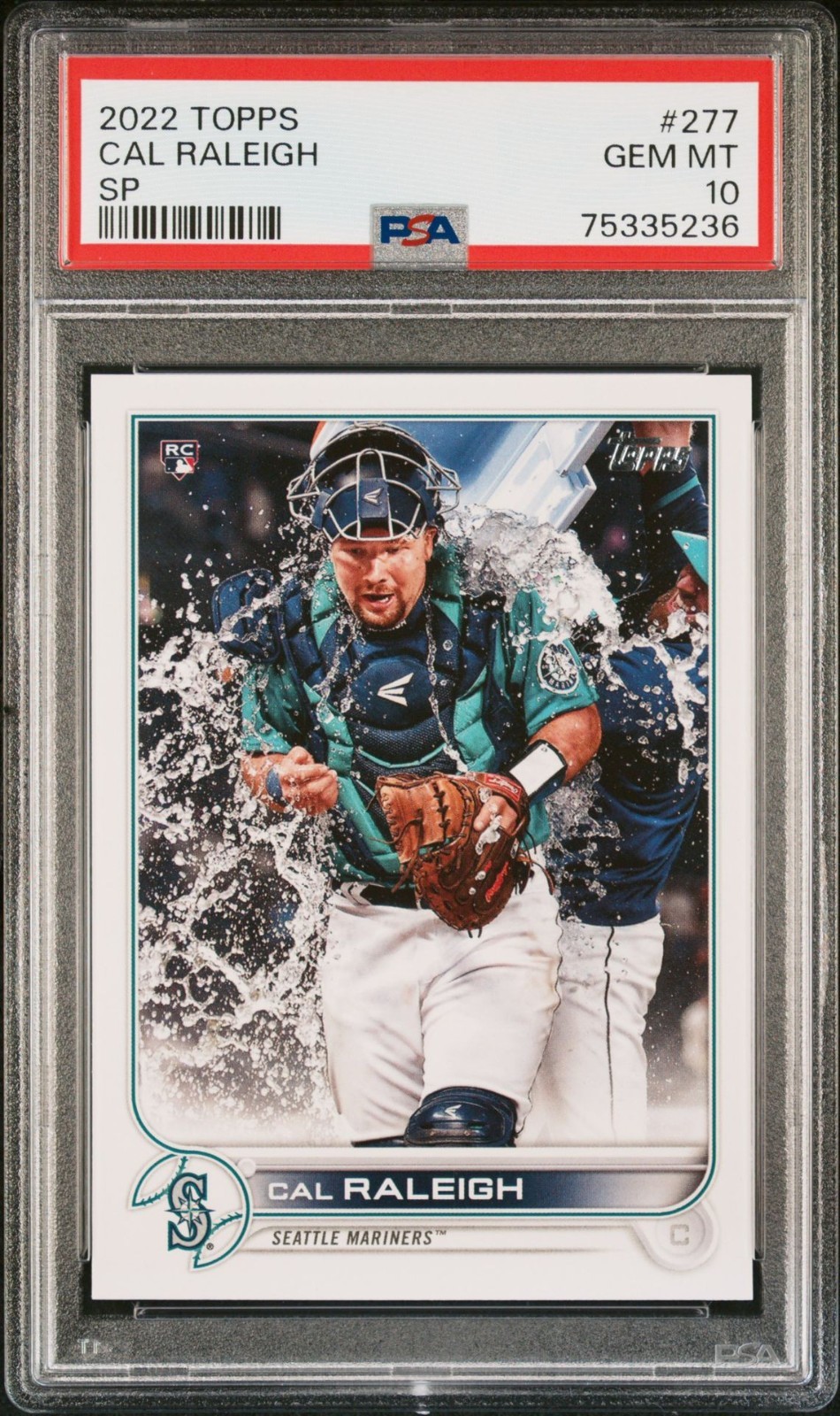 Cal Raleigh 2022 Topps #277 Image Variation SP Rookie Card PSA 10 Gem Mint