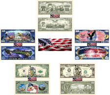10 Pack USA 250th Anniversary Dollar Bill Set Collectible American Freedom Money