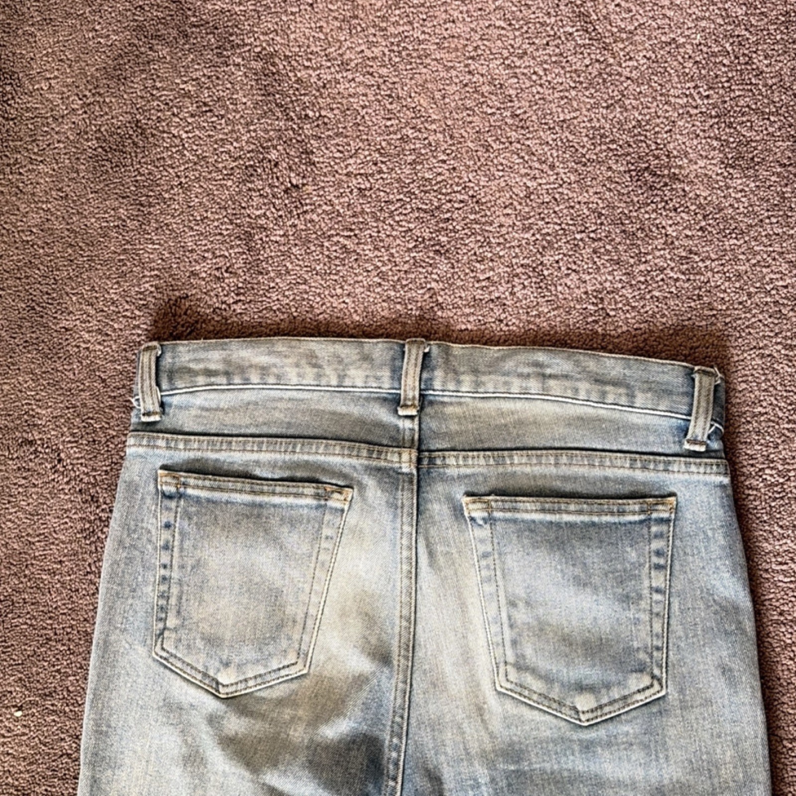 Saint Laurent Slim Fit Distressed Light Blue Denim Skinny Jeans Men's thumbnail 6