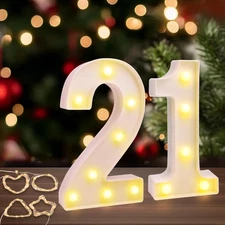 Light up Numbers for Party, 21St Birthday Decorations for Her, Number Blocks 21,
