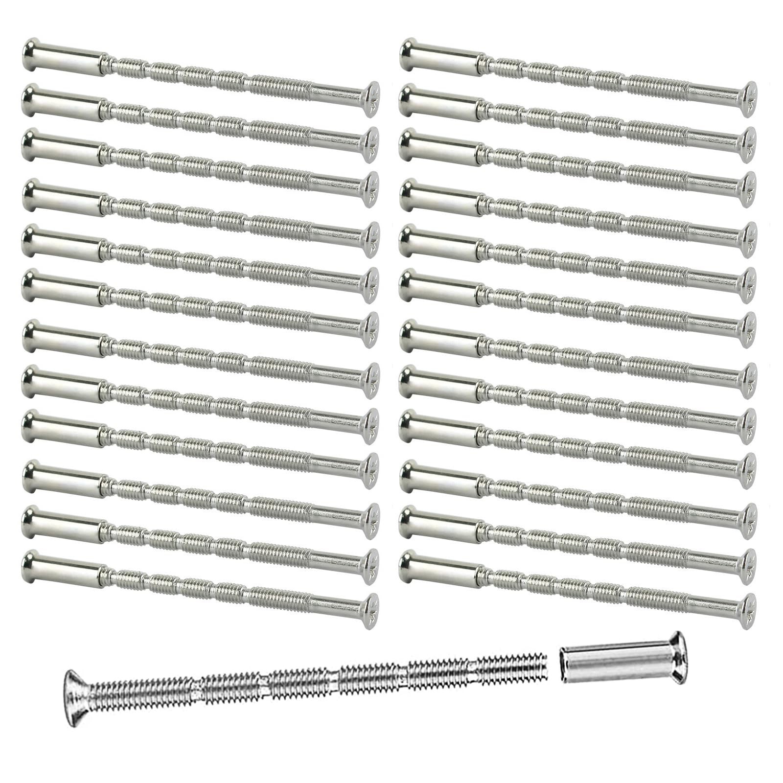 M4 Door Handle Bolt Through Fixings, 25Pcs Fixing M4, silver