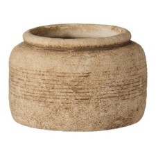Cement Flower Pot Athen With Grooves Light Sand H: 13 cm by Ib Laursen
