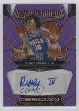 2023 Panini Obsidian Electric Etch Purple Flood 34/49 Ricky Council IV Auto 1ku8
