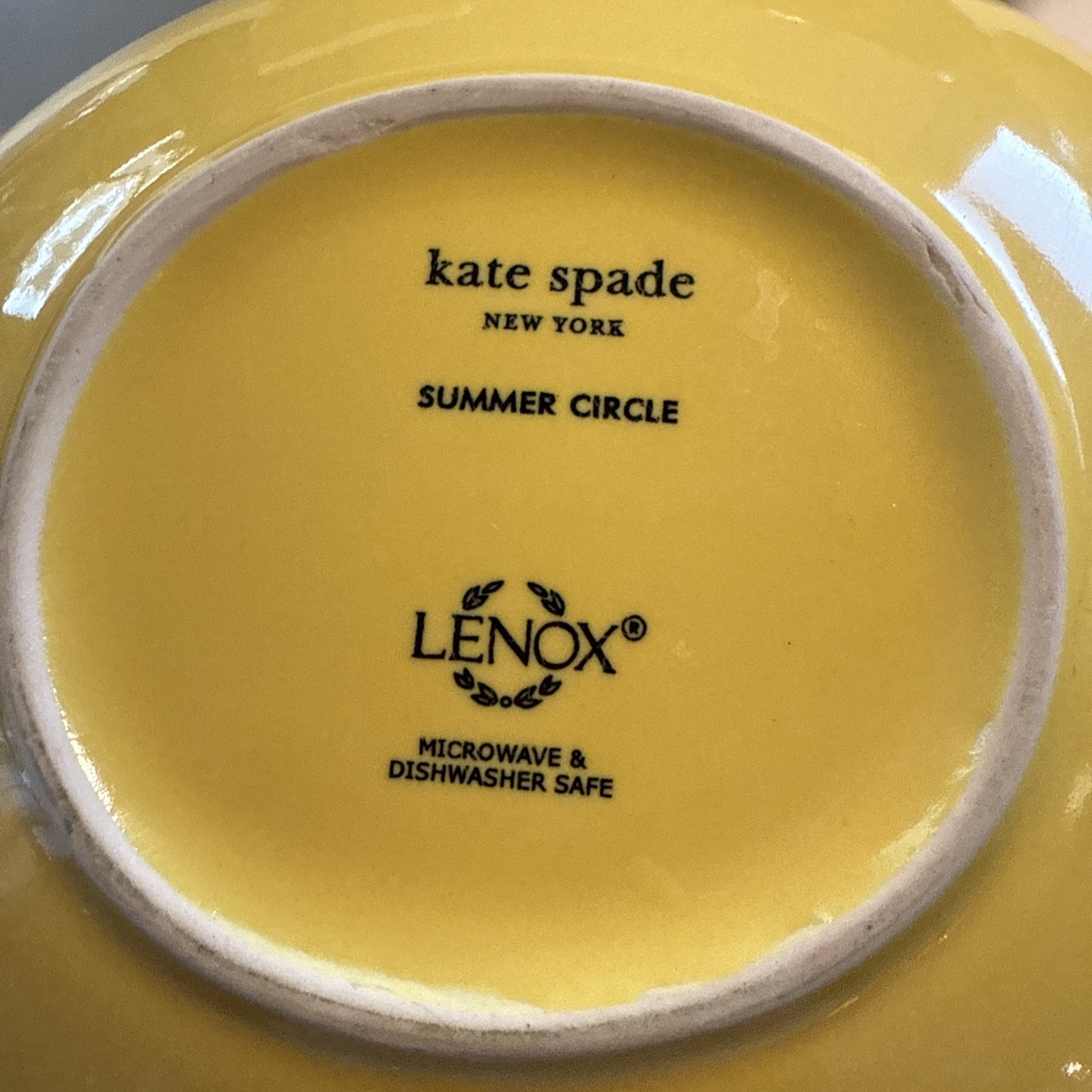 Lenox Kate Spade Summer Circle Yellow Soup/Cereal Oval Bowl 7-1/2” -5 Available thumbnail 5