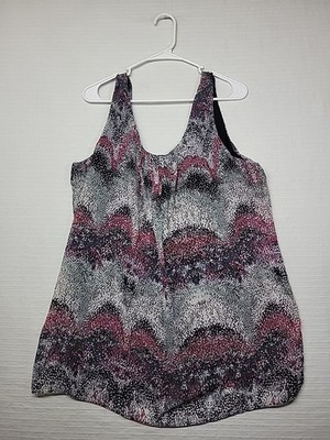 Soma Women's L Dressy Tank Top Lined Loose Fit Flowy