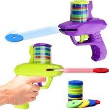 Foam Disc Launcher Flying Disc Shooter Toy Indoor Outdoor Kids Birthday Gift