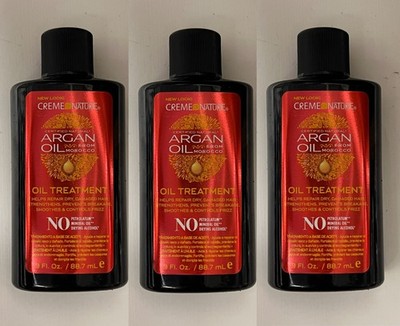 3 x Arganöl-Behandlung von Creme of Nature, hilft trockenes geschädigtes Haar zu reparieren 3 Unzen