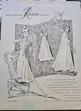 1943 Womens Radelle Crepe Songette Slip slip Lingerie for the bride Vintage ad 