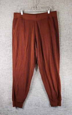 Pact 100% Organic Cotton Waffle Knit Joggers Sweatpants Womens XXL Rust Comfort