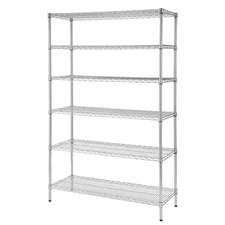 6-Tier Commercial Grade Heavy Duty Steel Wire Shelving Unit in Chrome (48 In. W 