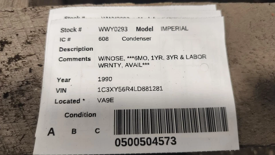 Condensador de CA compatible con 88-90 Dynasty 996773 Foto 2 de 2