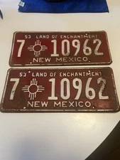 New Mexico 1953 DONA ANA COUNTY License Plate # 7-10962