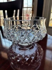 VINTAGE WATERFORD IRISH CUT CRYSTAL FOOTED COMERAGH BOWL 7-½" DIAMETER SIGNED