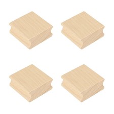 45x45mm Wooden Stamp Block, 4 Pcs Blank Rubber Stamp Mounts, Wood Color