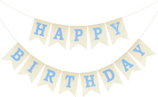 Happy Birthday Banner - NO DIY Happy Birthday Decorations Burlap Happy Birthday