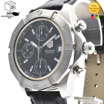 [Near MINT] TAG Heuer Carrera CN2111 41mm SS Black Dial Silver Automatic Watch