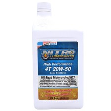 Nitro Lubricants 20W-50 Engine Oil – Synthetic Blend, 1 Quart – Made in USA