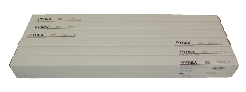 LOT (6) PYREX 7103C-2 VOLUMETRIC PIPET REUSABLE GLASS NEW 2 PER BOX 
